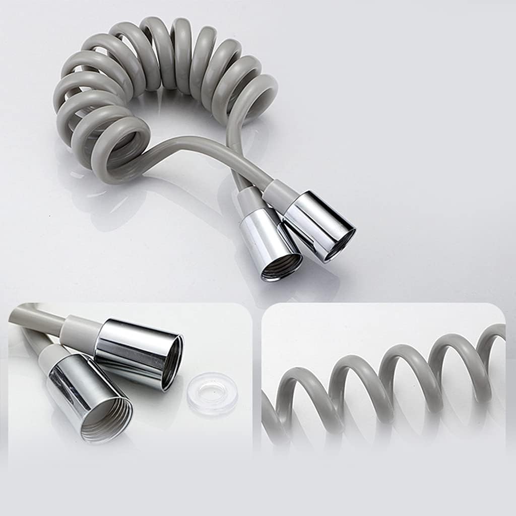 Guojiang Retractable Spring Hose Flexible Telescopic Shower Hose For Handheld Shower For Head Toilet Bidet Sprayer Black/Gray/W Telescopic Shower Hose