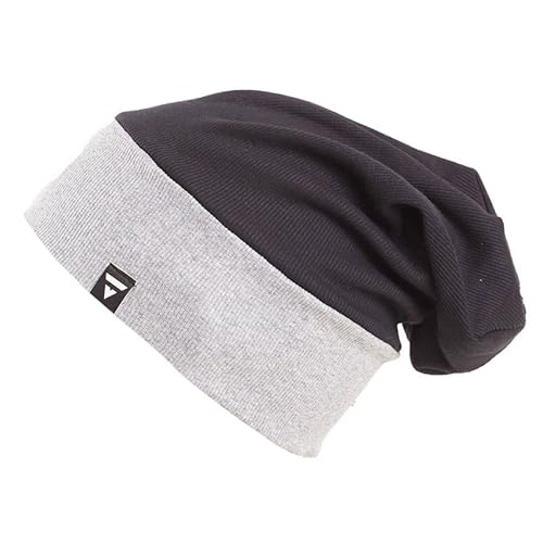Kit 2 Gorros Toucas Brohood Canelado Bicolor Preto Cinza