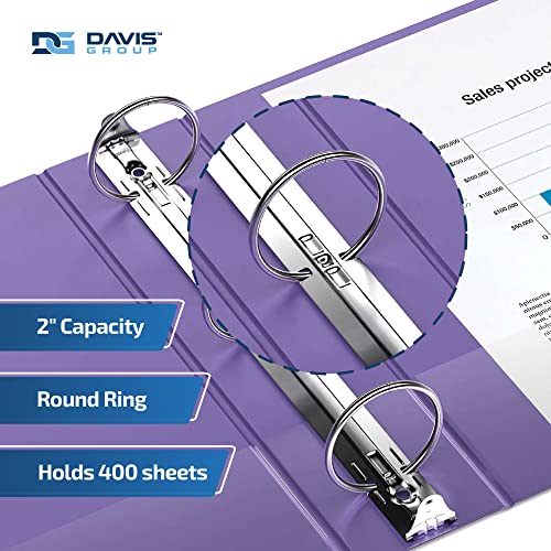 Image of Easyview 3-Ring Binder, Clear-View Cover, 2 inch Round Rings, Purple, 6 Pack
