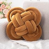 Xiashrk Knot Pillow, Decorative Throw Pillows with Soft Plush for Couch, 12" Knotted Pillows Brown Dorm Room Decor Knot Pillow Ball Decorative Cushion for Bed Living Room