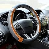 Didida Microfiber Leather Steering Wheel Cover Sporty Car Wheel Cover for Men and Women Universal 14 1/2 inch to 15 inch Breathable for Car Truck SUV Jeep Wooden