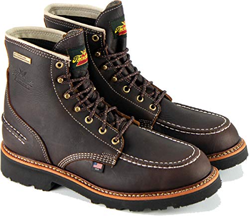 Thorogood 1957 Flyway 6” Waterproof Moc Toe Hunting Boots for Men - Premium Full-Grain Leather with Slip-Resistant Heel Outsole and Shock-Absorbing Footbed, Briar Pitstop - 10.5 D US