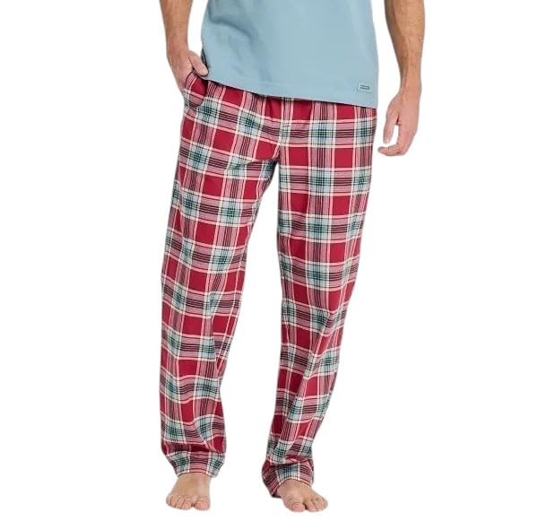 Life is Good. Men's Check Pattern Classic Sleep Pant, Adirondack Red