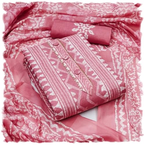 Sidhidata Women’s Cotton Printed Unstitched Salwar Suit Dress Material With Printed Dupatta (DM Batik Pink_Pink_Free Size) Sidhidata Women’s Cotton Printed Unstitched Salwar Suit Dress Material With Printed Dupatta (DM Batik Pink_Pink_Free Size)