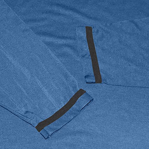 ASHER FASHION Mens Nightgown Henley Nightshirt for Sleeping Long Sleeve Big and Tall Nightwear, Loose Kaftan Sleepwear3