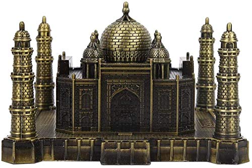 FTVOGUE India Taj Mahal Metal Model Crafts World Landmark Building Creative Taj Mahal Ornaments Tourist Souvenirs (Bronze)