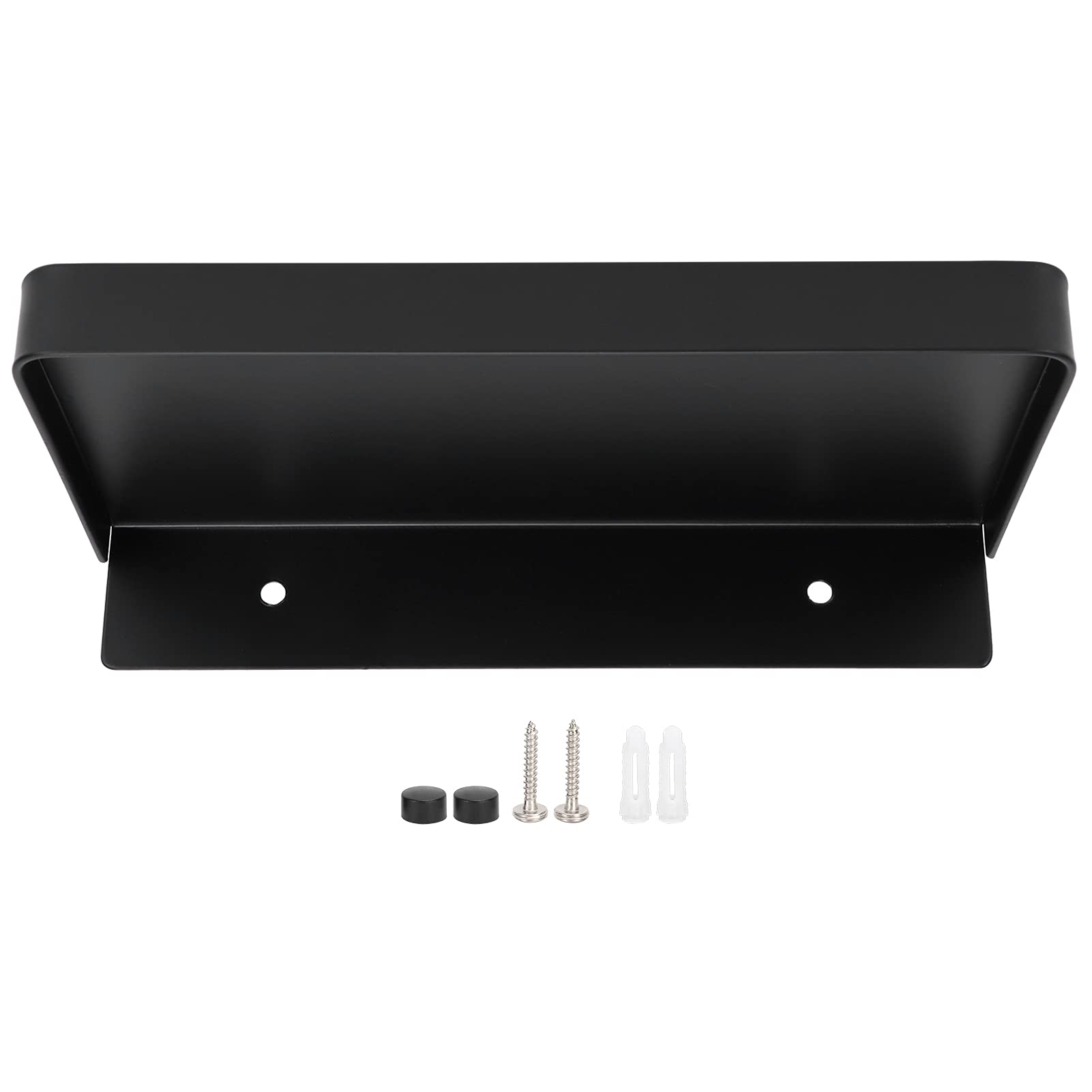 QANYEGN Bathroom Wall Moted Phone Shelf, Stainless Steel Phone Holder with Raised s, Phone Storage Rack for Bathroom Toilet(Black)