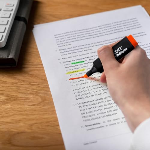 Westcott Textmarker 4 Stück in Grün, Gelb, Orange, Pink | 4er Pack Highlighter Marker in leuchtenden Farben | 2-5 mm Strichstärke | Premium Tinte aus Deutschland | E-744249 00