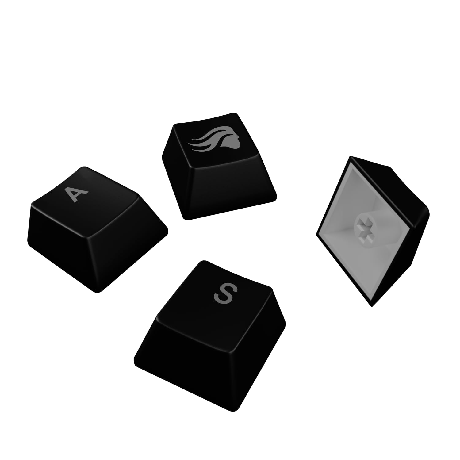 Glorious Gaming - Teclas GPBT retroiluminadas: Leyendas translúcidas en Negro, Permiten el Paso de la luz, para teclados mecánicos de formatos 100%, 75%, 65% y 60%, distribución QWERTY inglés