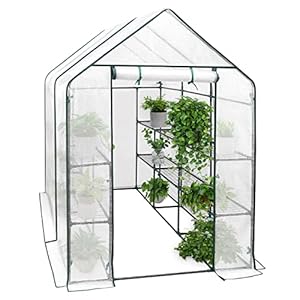 WOLTU Foliekas tomatenkas broeikas kas tuinhuis broeibed tomatenkas groente kas wit 143x215x195 cm