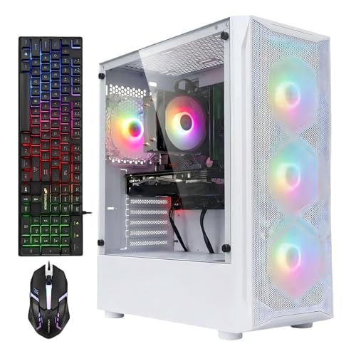 Image of STGAubron Gaming PC Desktop Computer, AMD Ryzen 5 5500 up to 4.2G, GeForce RTX 3050 6G, 16G DDR4, 1T SSD, WiFi 6, BT 5.2, RGB Fan x4, Windows 11 Home