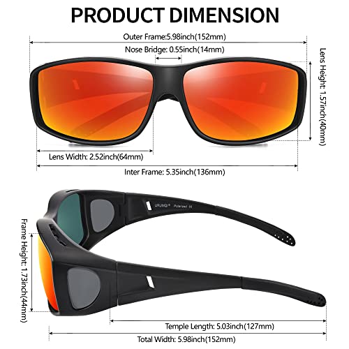 Image of URUMQI Polarized Sunglasses Fit Over Glasses for Men Women, Wraparound Sun Glasses UV400 Protection for Driving Fishing