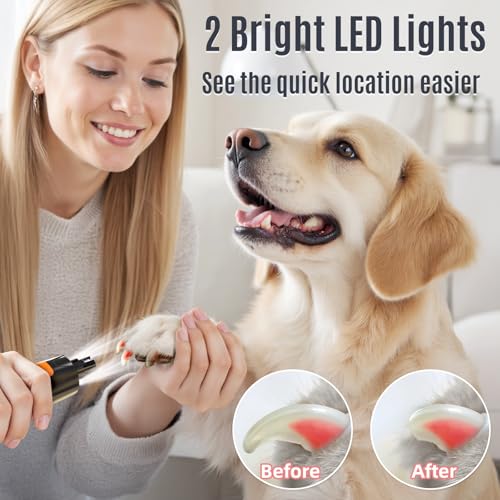 Casfuy Smart 6-Speed Dog Nail Grinder - 50% More Power Pet Nail Grinder with 2 LED Lights Quiet Rechargeable Electric Dog Nail Trimmers File Toenail Grinder for Large Medium Small Dogs & Cats - Image 5