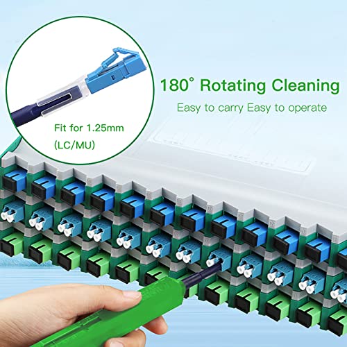 MSDADA Fiber Optic Cleaner Pen, LC/SC Connectors Cleaning, End Face Fiber Smart Cleaner for 1.25mm MU/LC Connectors(Green) - Image 2