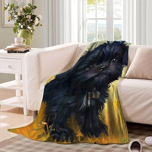 Couverture Yorkshire Terrier en microfibre de 180x200 cm pour lit et canapé - 4