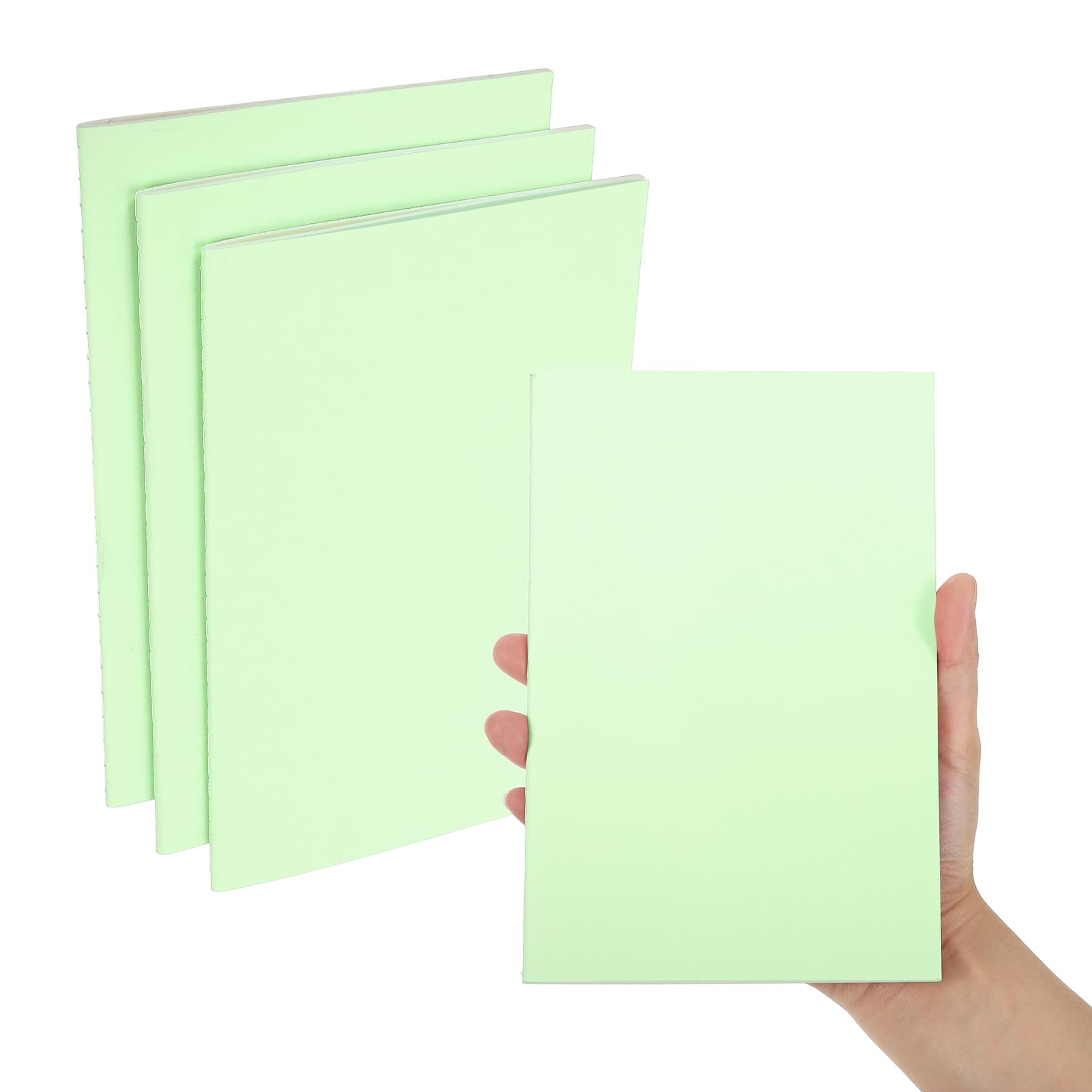 PATIKIL 3 Pack A5 Notebook, A5 Journal Mini Notebook Pocket Unlined Memo Notepads no Lines Sketchbook Small 8.3x5.5 Inch 30 Sheets for Men Women Office Supplies Travelers,Green