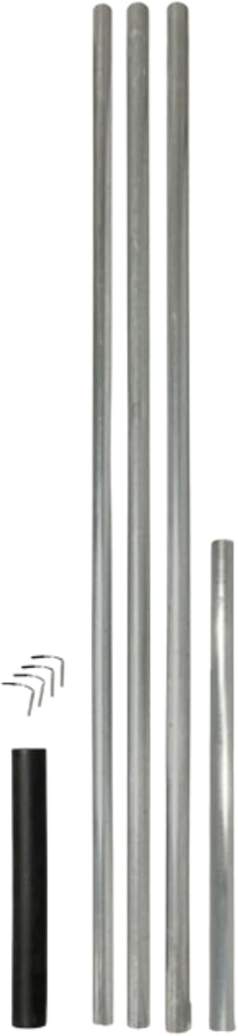 B.E.S.T. Telescoping Bat House Pole by Prime Retreat, 16' Steel Adjustable Pole with Ground Socket & Key Locks, Supports Up to 3 Bat Houses, Durable Gray Finish, Easy Height Adjustment