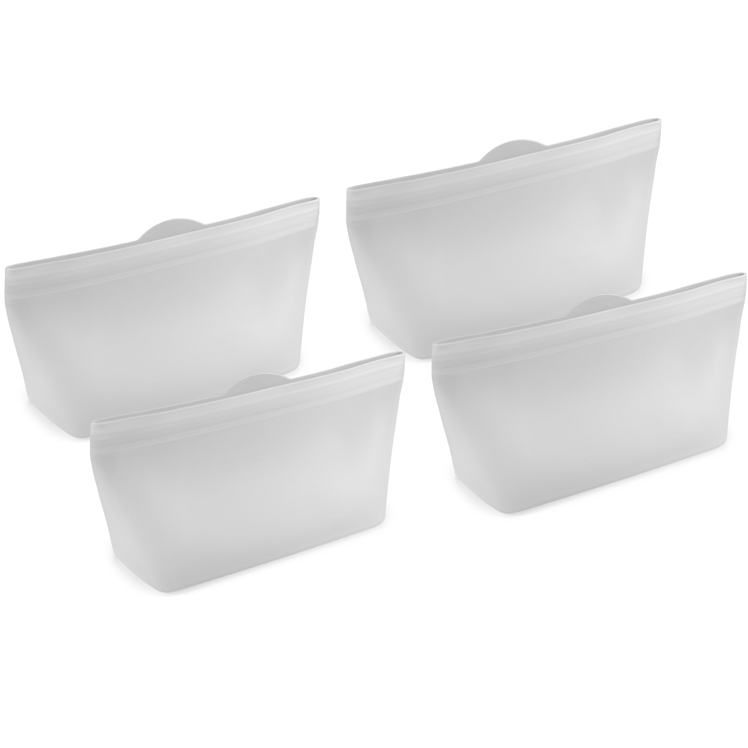 Photo 1 of Home Logic Reusable Quart Bags - Set of 4 Clear Silicone Freezer Bags, Airtight Leak Resistant Reusable Zip Bags for Kitchen Home Food Prep, Microwave & Sous Vide Safe