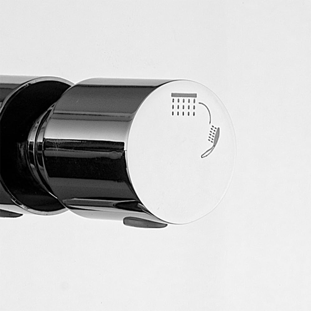 Miscelatore doccia incasso cromo con deviatore a due vie in acciaio inox, maniglia girevole e indicatori per l’acqua, GEMINI