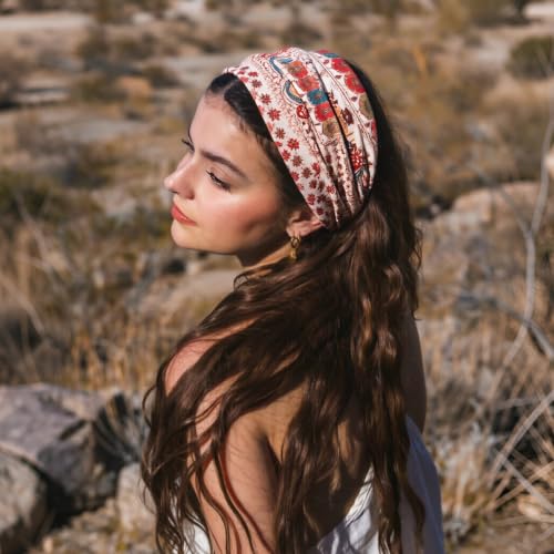 Image of DRESHOW 4 Pack Turban Headbands for Women Wide Vintage Head Wraps Knotted Cute Hair Band Accessories