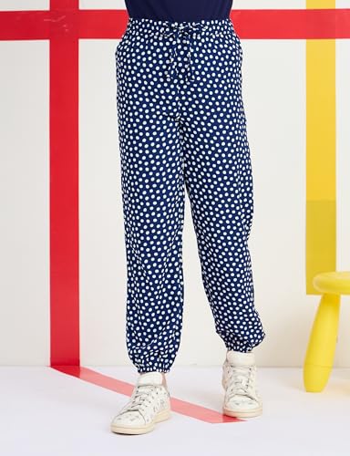 Image of Amazon Brand - Symbol Girls Relaxed Fit Printed Rayon Jogger Pants | Elasticated Waistband | Age 2-14 Years