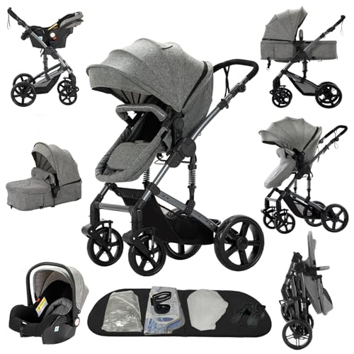 Prokoke Carrito Bebe 3 en 1, Carrito Bebe con Empuje Reversible de Dos Vías, Carro 3 Piezas con Estructura de Aleación Aluminio, Cochecito Tres Piezas Para Recién Nacidos (grey 588) Prokoke Carrito Bebe 3 en 1, Carrito Bebe con Empuje Reversible de Dos Vías, Carro 3 Piezas con Estructura de Aleación Aluminio, Cochecito Tres Piezas Para Recién Nacidos (grey 588)