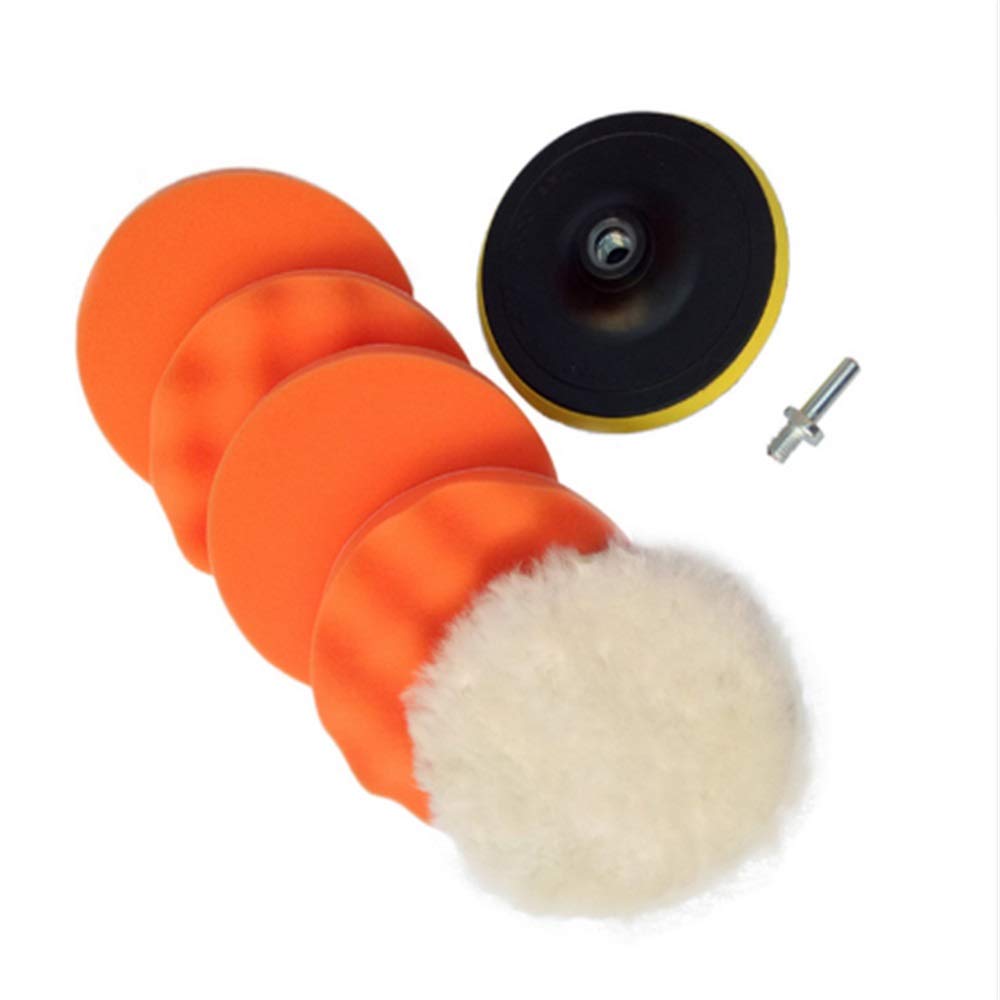 Tampons de Polissage pour Voitures, Disque de Polissage for Cire de Voiture, Boule de Laine, éponge, Polissage de Roue, Ensemble de 7 pièces, 3 à 7 Pouces for polisseuse de Voiture(7 inches)