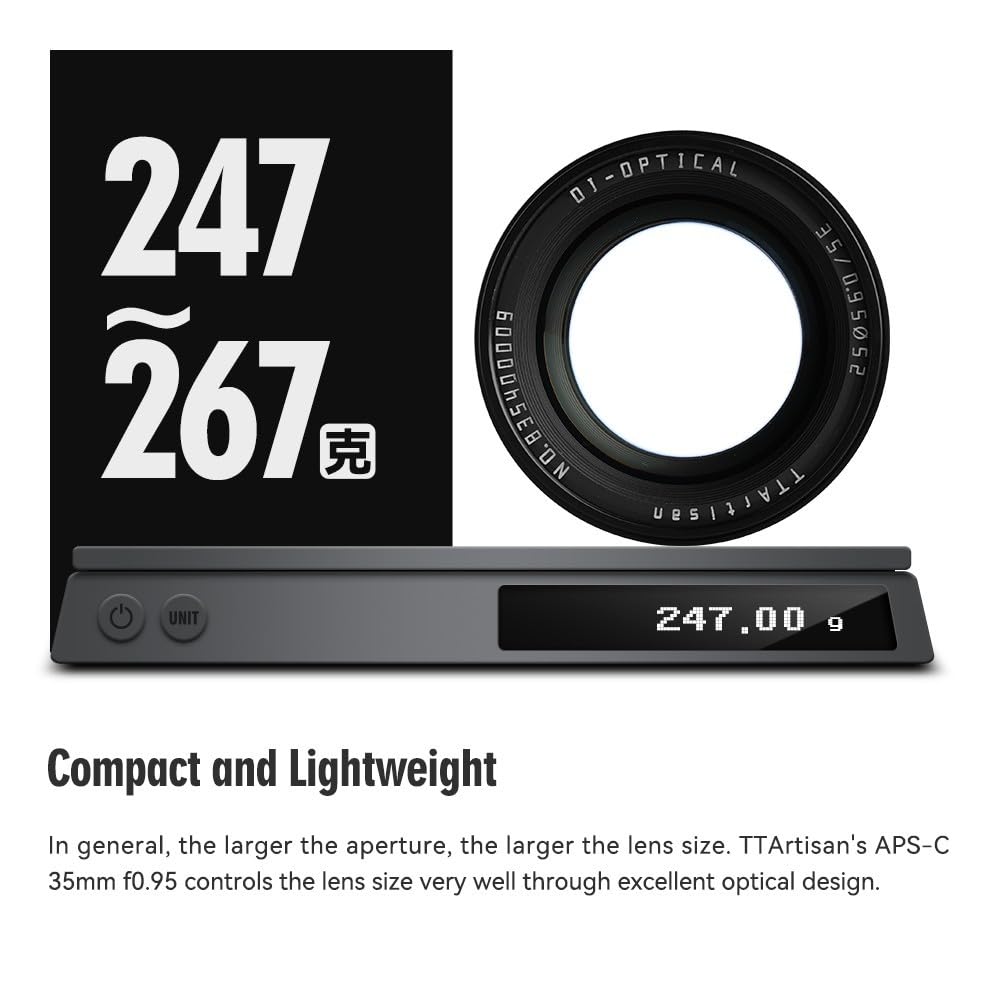TTARTISAN 35mm F0.95 Z Mount Lente manual de grande abertura