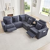 RARZOE Oversized Modular Sectional Sofa with 2 Power Recliner, 5-Seater L-Shaped...