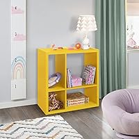 Kings Brand Furniture - Katelyn 4-Cube Open Bookcase, Kids Toy Storage Shelf Organizer