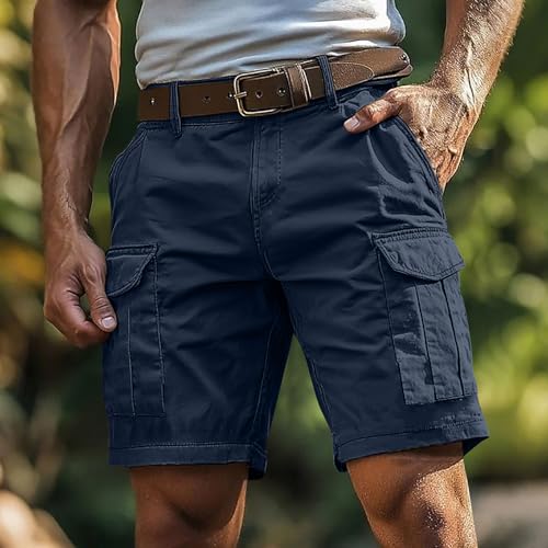 Cargo Shorts for Men Casual Summer Workout Pants Big and Tall Knee Length Multi Pocket Bermuda Hiking Shorts NO Belt2