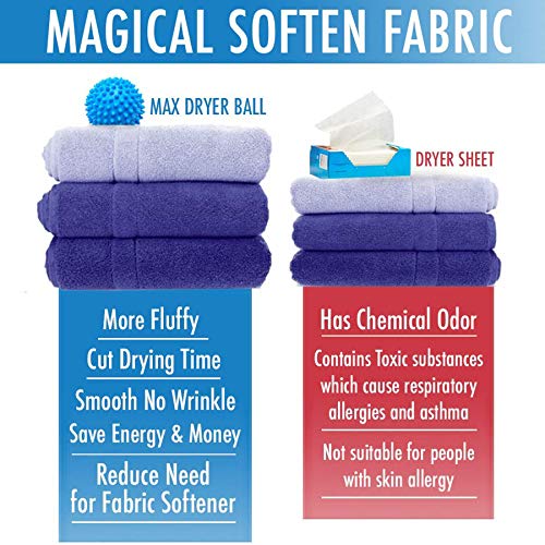 Laundry Dryer Balls - Clothes Will Come Out Soft, Fluffy, Fewer Wrinkles and Less Static Cling. A Natural and Better Alternative to Fabric Softener. Reduce Drying Time and Save on Energy - Thumbnail 7