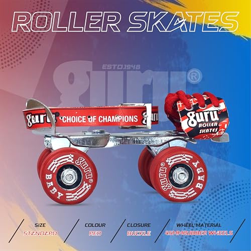Image of GURU Baby Roller Skates for Kids, Adjustable Quad Skates in Blue