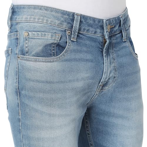 Image of Spykar Men's Kano Slim Fit Mid-Rise Jeans (Ankle Length)