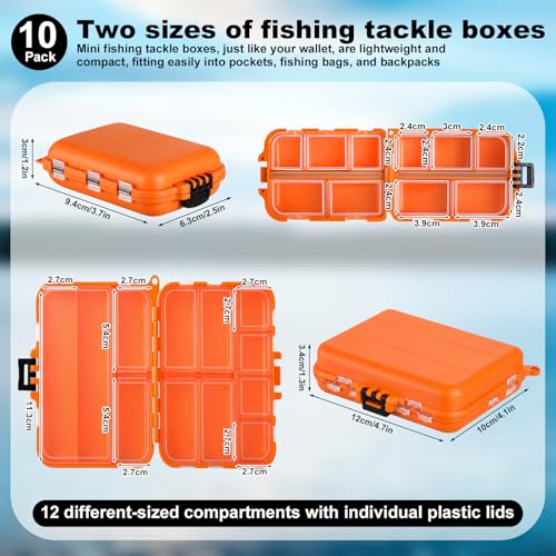Tasdurian 10 Pack Caja Organizadora Pequeña para Pesca, Mini Caja de Aparejos Doble Cara Portátil para Ganchos, Señuelos, Cebos, Conectores y Jigs miniatura 2