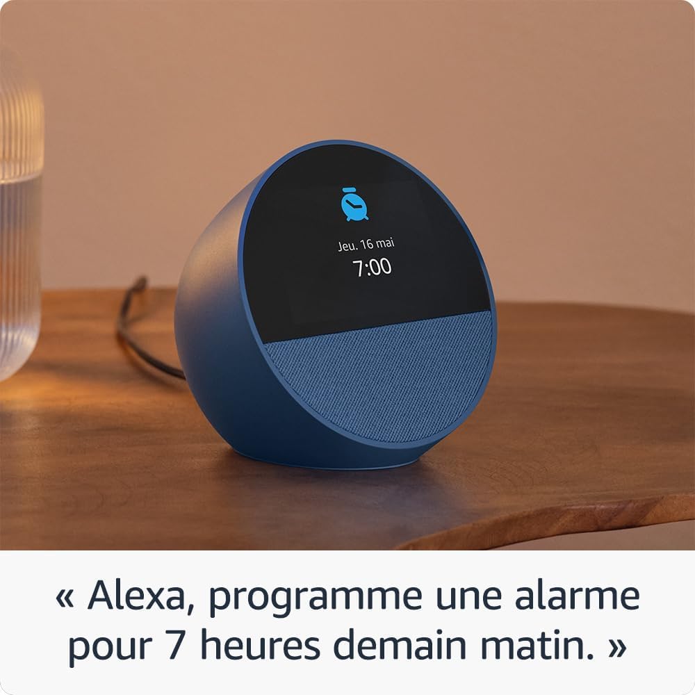 Amazon Echo Spot (Nouvelle génération) | + OSRAM SMART+ Prise intelligente avec Matter, Fonctionne avec Alexa - Kit de démarrage Maison connectée