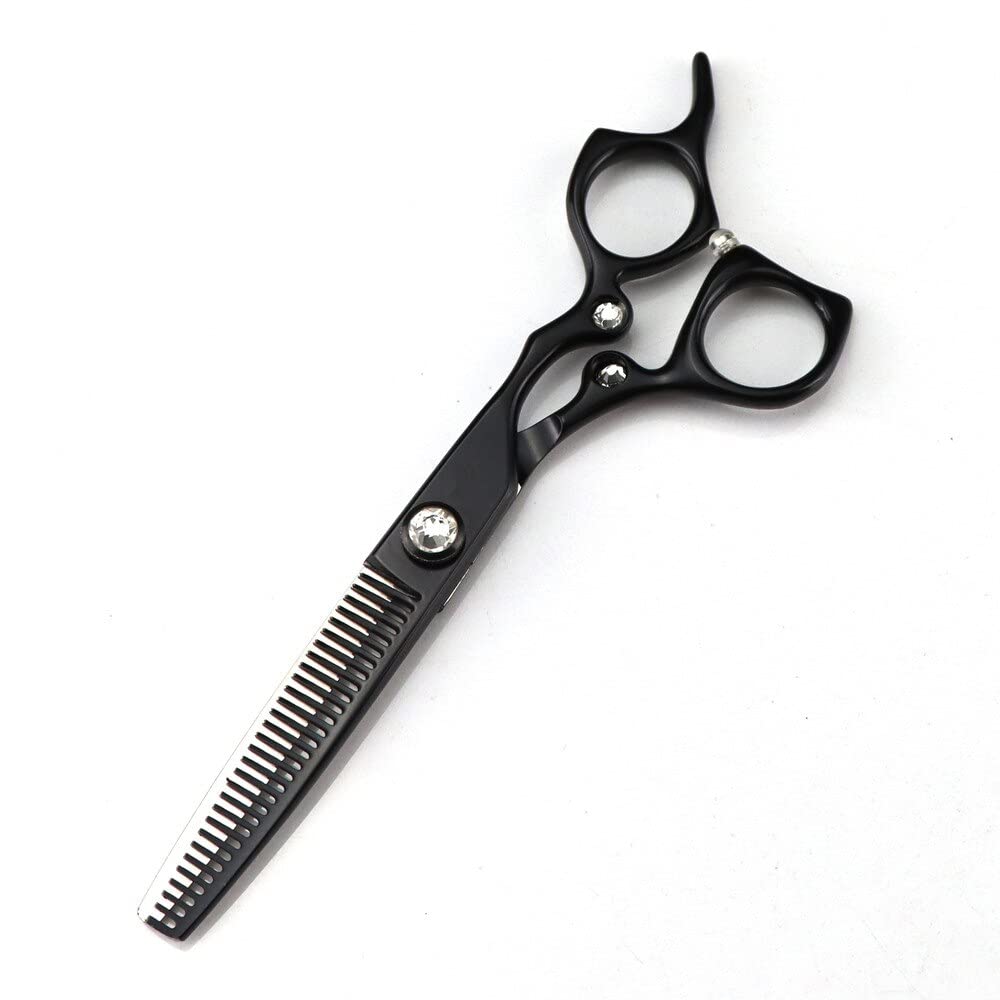 Ciseaux de coupe de cheveux et amincissement 6 pouces en acier gemme noir