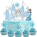 Torten Deko Eisprinzessin Minifiguren Set Geburtstag Party Kuchen Dekoration Zubehör Elsa Frozen Tortendeko Dekorationen Geburtstagstorte Happy Birthday Cake Topper Kuchendekoration für Mädchen 26 PC