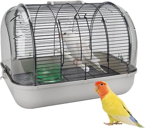 Rcuihak 鳥 キャリーケージ 鳥かご お散歩ケージ お出かけ バードキャリア 鳥の巣 外出 小動物用 持ち運び 持ち手付き 旅行 通院 移動 防災 止まり木付き 通気 透明 インコ オウム 組み立て式 鳥小屋 巣箱 バードハウス ペットバッグ 屋外