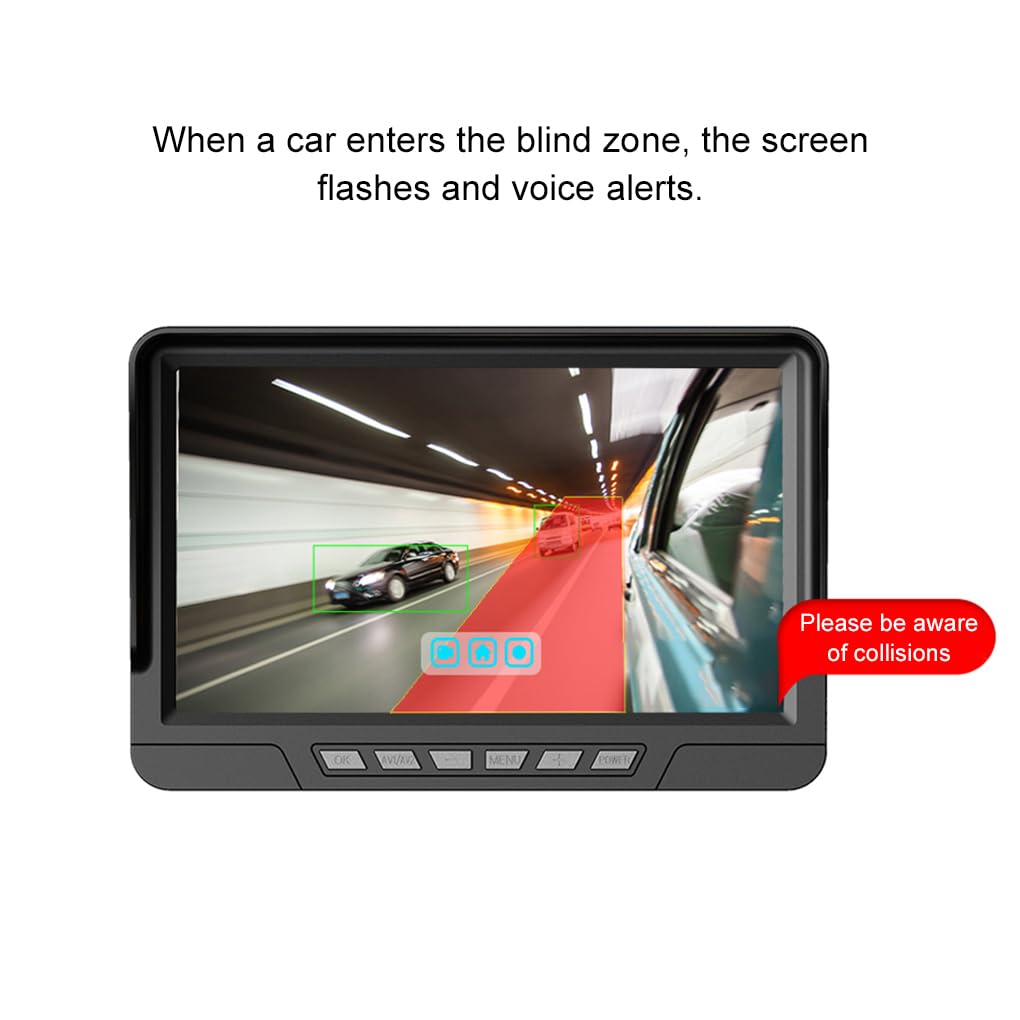 BSD Alarm 12-36V Schermo da 7 pollici Doppia Dash Cam Registratore | Registrazione in loop e registrazione HD Telecamera a colori per notturna per camion Rimorchi Camper