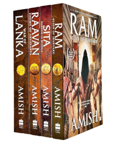 Amish Tripathi Ram Chandra Series Collection 4 Books Set (Ram, Sita, Raavan & War of Lanka)