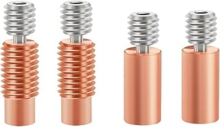 APAAZO V6 Titanium Alloy Heat Break Bi-Metal Throat Compatible With E3D V6 HOTEND Heater Block For Prusa I3 MK3 Break 1.75 Filament 3D Printer Part (Color : 4pcs)