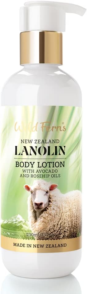 Lanolin Body Lotion with Avocado & Rosehip Oils, 99% Natural, 230ml