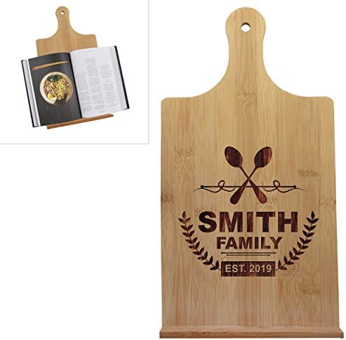 My Personal Memories Custom Engraved Cookbook Stand - Personalized Recipe Cook Book Holder - Wood Housewarming Kitchen Chef Gift (Vertical - 7.25" x 13.25")