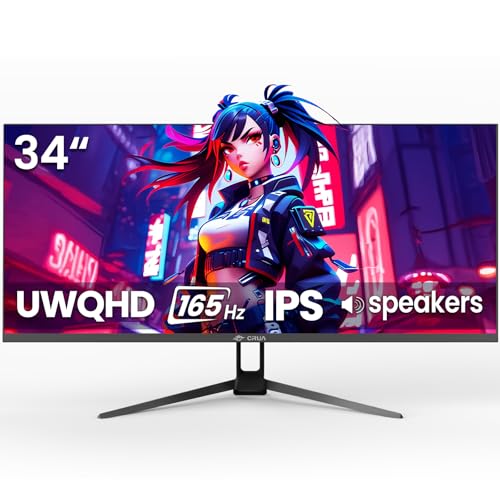 Amazon.co.jp: CRUA ゲーミング モニター 34インチ 165Hz UWQHD