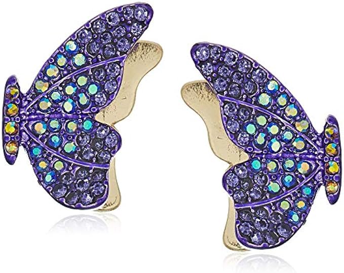 Betsey Johnson Pave Butterfly Stud Earrings