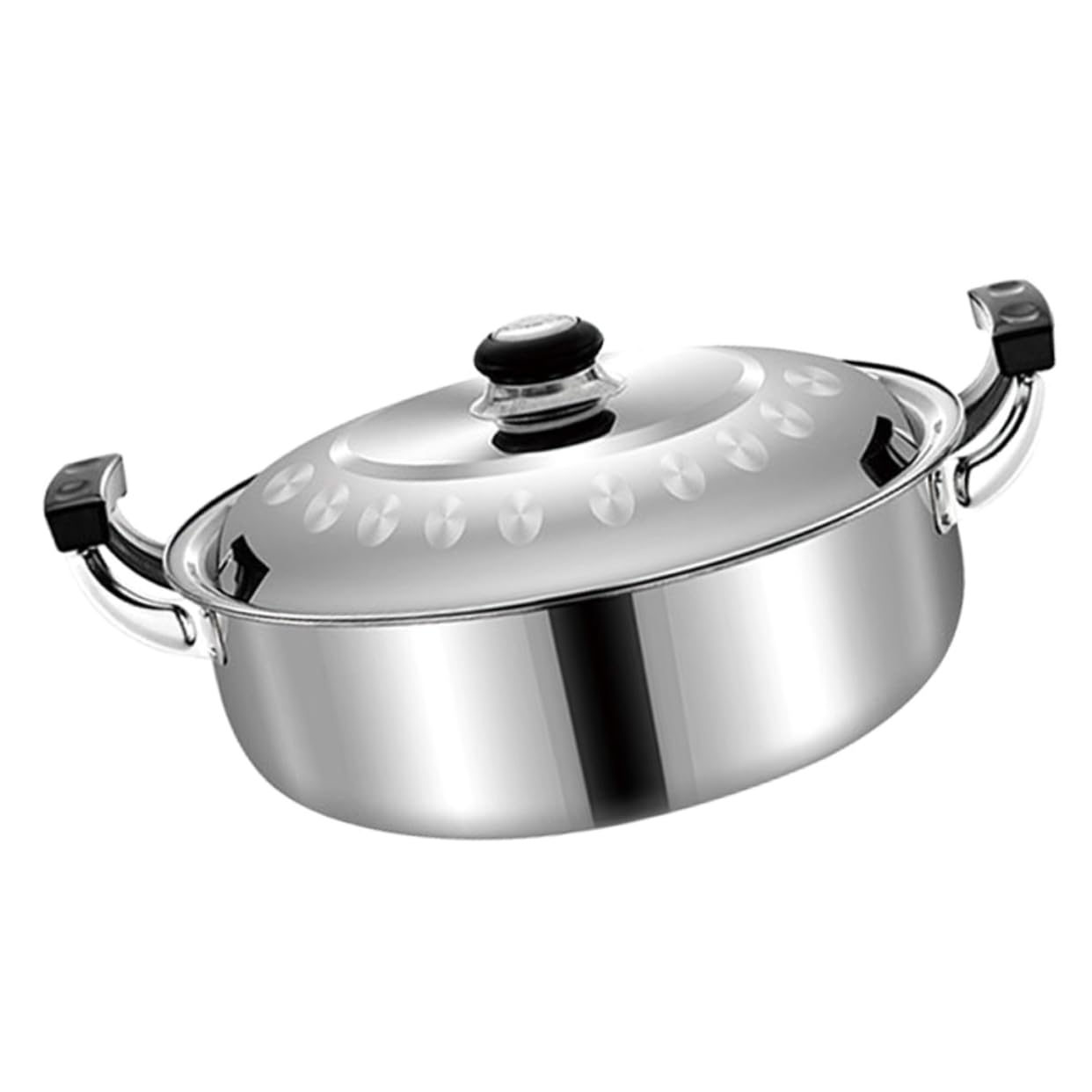 OHPHCALL Stainless Steel Divided Hot Pot Compartment Design Dual Flavor Hot Pot for Household Cooking Compatible Various Stoves Easy to Clean and Reusable