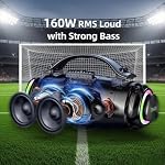 ZEALOT Portable Bluetooth Speaker 2026, 160W RMS Speaker Bluetooth Wireless, IPX6 Waterproof, Loud/ 36000mah/ EQ/USB/TF/AUX, Great Bass or Home, Outdoor, Party, Travel