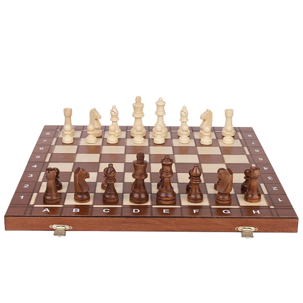 ZAW Schach Schach-Set magnetische Massivholzschach-Falten-Falten-Heißstempelschach-Box 2- zusätzliche Queens Schachbrett-Spiel-Geschenk for Erwachsene Chess (Color : Magnetic)
