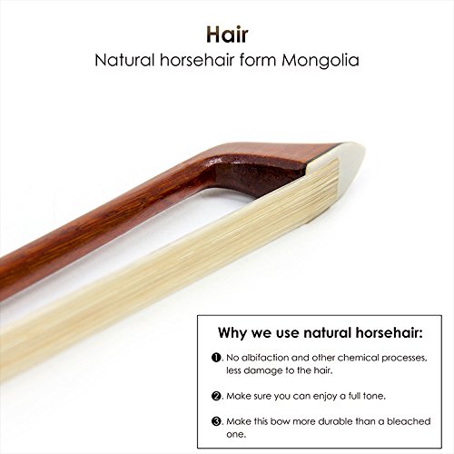 image for Kmise Violin Bow 4/4 Full Size Sandalwood Baroque Bow for Fiddle with 